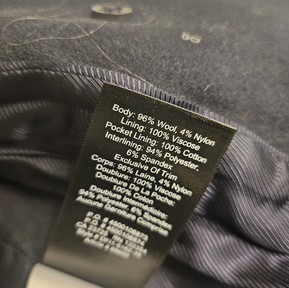 Babaton Conner Coat Wool Funnel Neck Midi Coat Navy - Picture 7 of 10